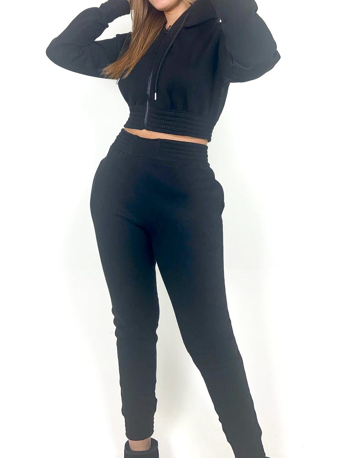 Zipped Crop Hoody Tracksuit