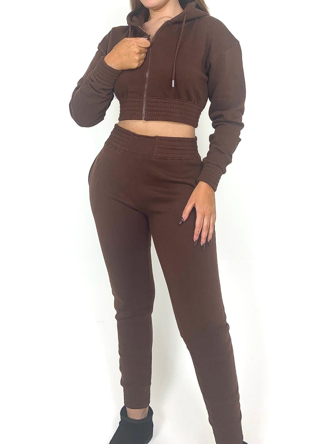 Zipped Crop Hoody Tracksuit