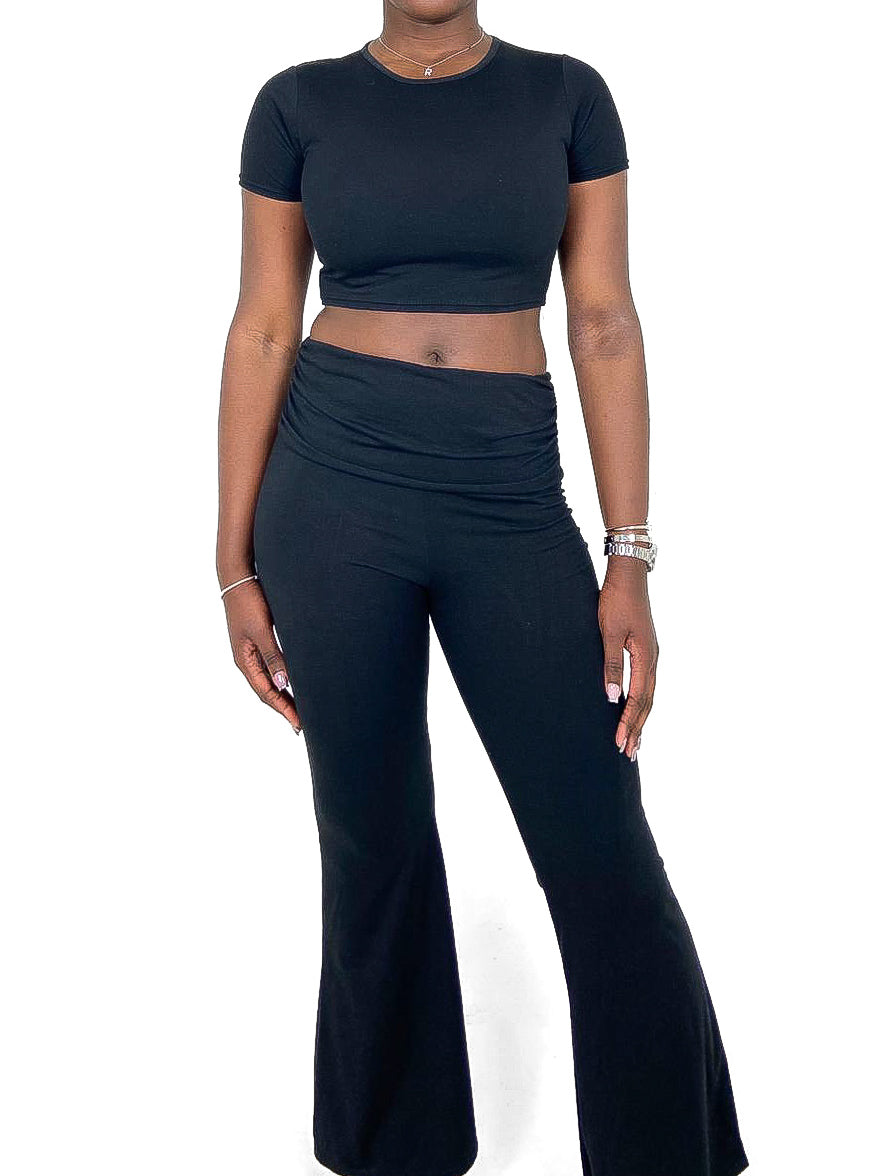 Crop Tee & Fold Over Pants Co-Ord