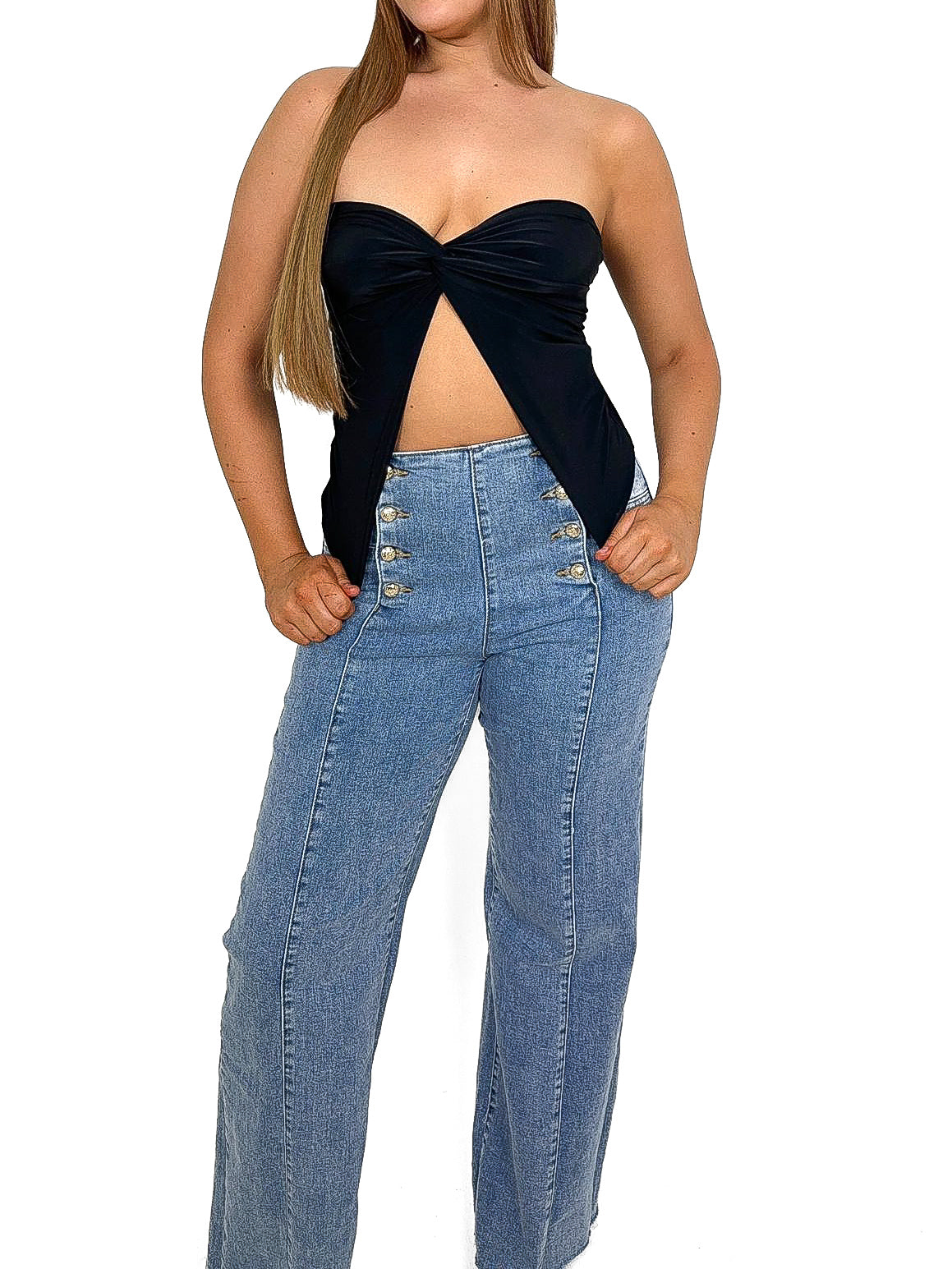 Twist Front Butterfly Tube Top