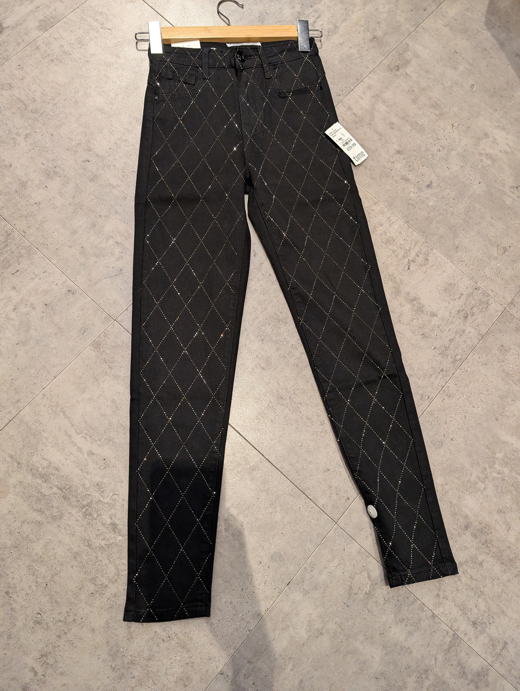 Criss Cross Diamante Skinny Jeans