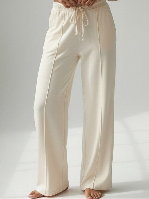 Pinch Seam Front Wide Leg Joggers