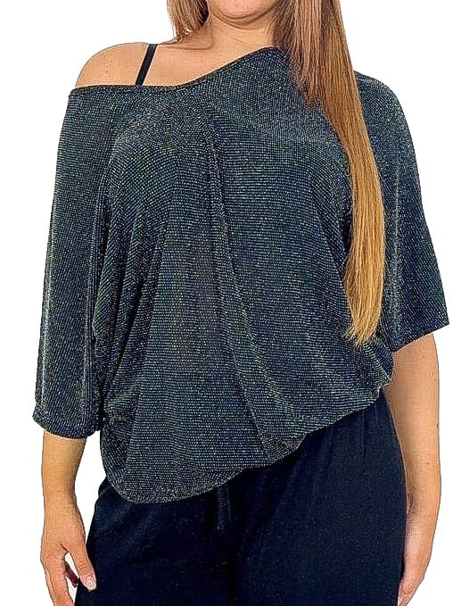 Batwing Style Lurex Top