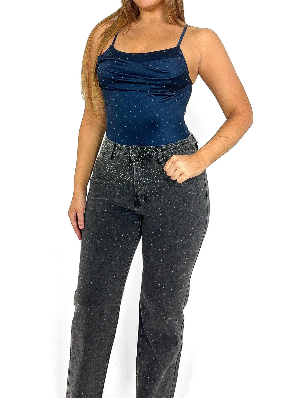 Scatter Diamante Wide Leg Jeans