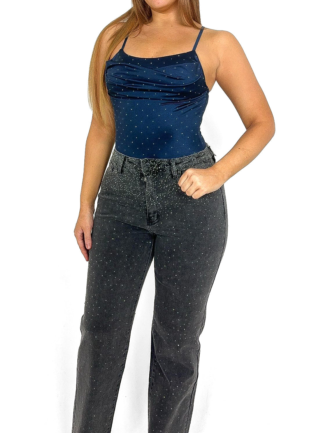 Scatter Diamante Wide Leg Jeans