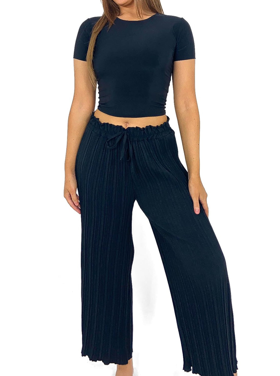 Pleated Palazzo Pants