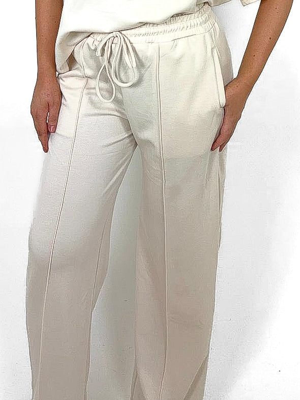 Pinch Seam Front Wide Leg Joggers