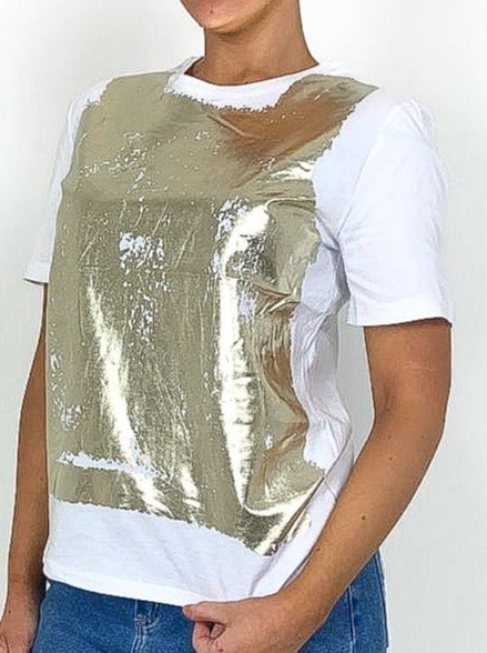 Metallic Paint Front T-Shirt