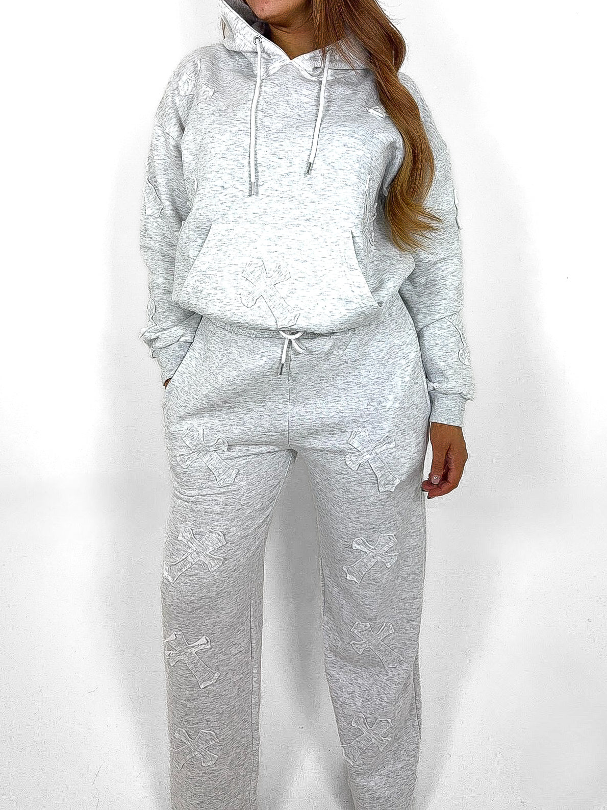 Cross Applique Oversized Tracksuit Set