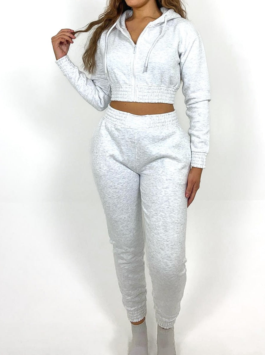 Zipped Crop Hoody Tracksuit