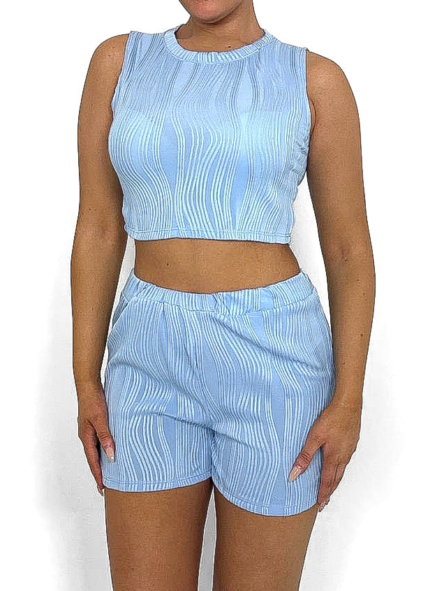 Wavy Rib Short Set