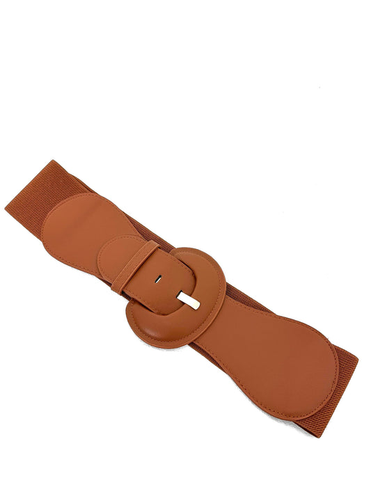 Chunky Buckle Plain Elasticated Belt