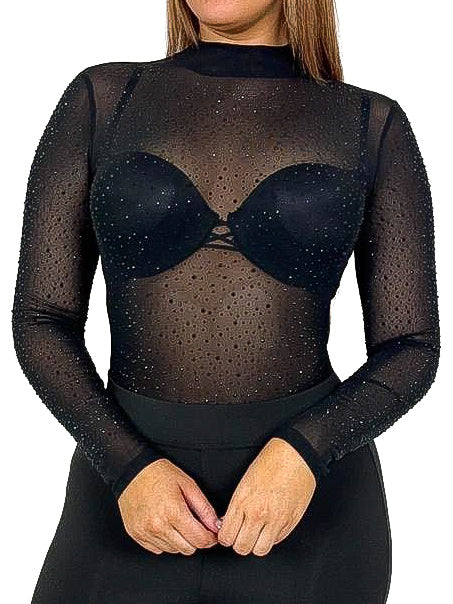 Diamante Mesh Bodysuit