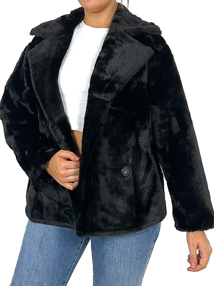 Loose Fit Faux Fur Jacket