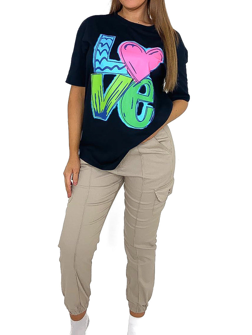 Oversized "LOVE" Print T-shirt