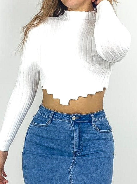 Stepped Hem Crop Jumper