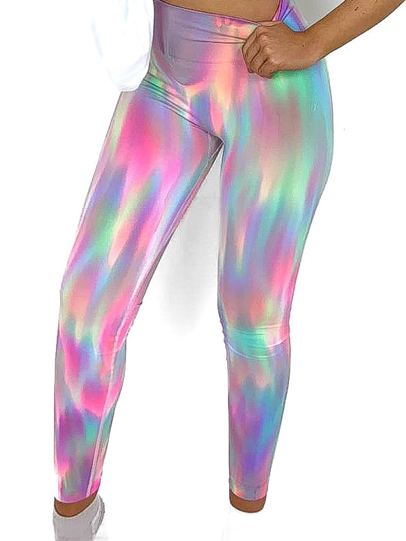 Paint Effect Bum Ruche Leggings