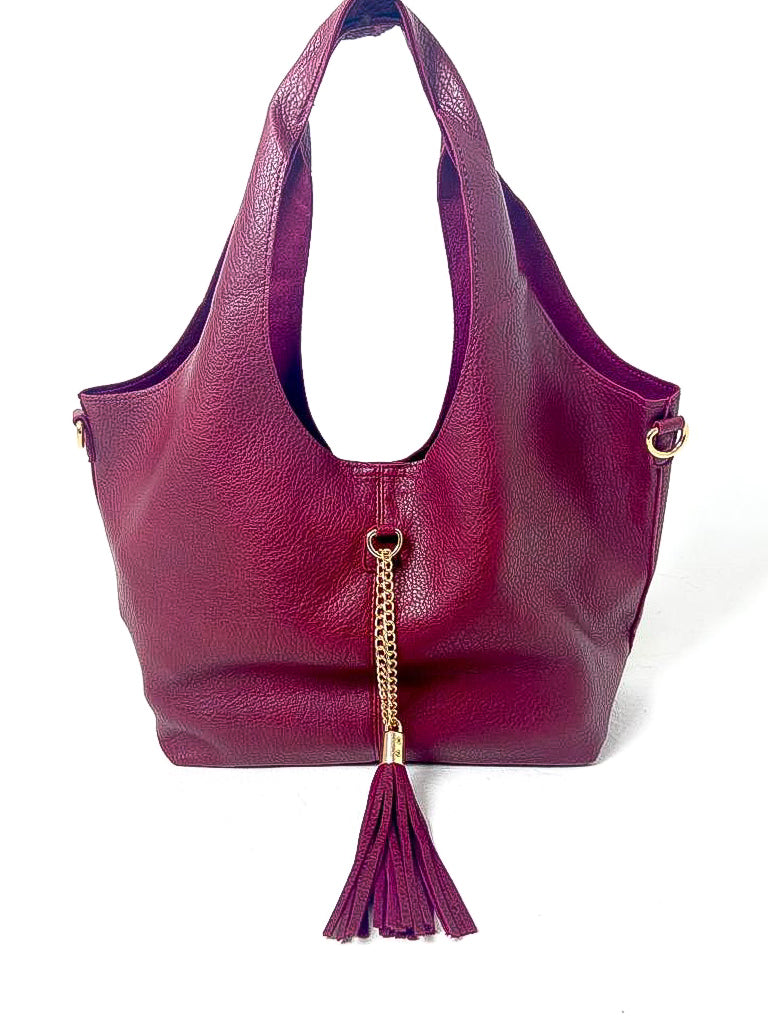 Chain Detail Hobo Tote Bag