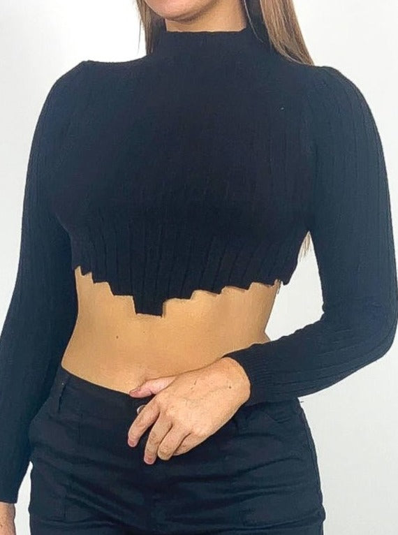 Stepped Hem Crop Jumper