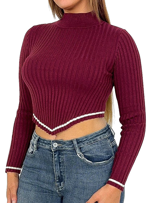 V Front Crop Sweater