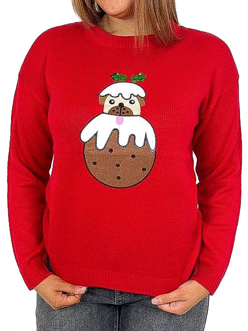 Pudding Pug Christmas Jumper