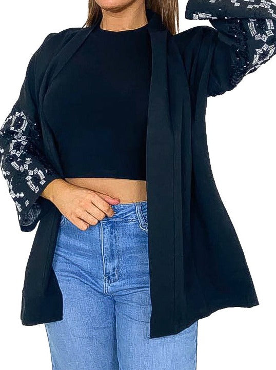 Embroidered Detail Oversized Kimono