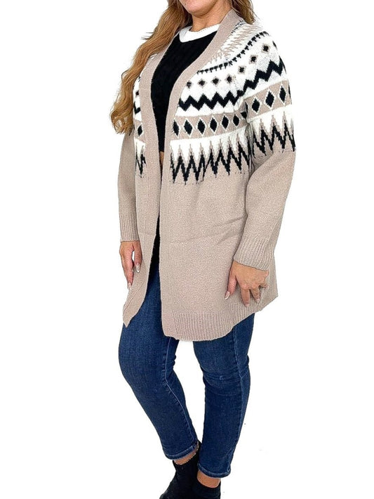 Fairisle Knit Longline Cardigan