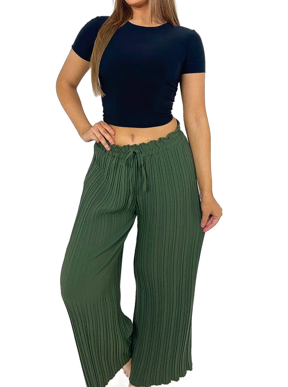 Pleated Palazzo Pants