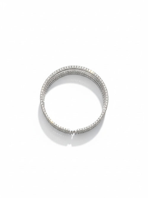 5 Row Fine Diamante Bangle