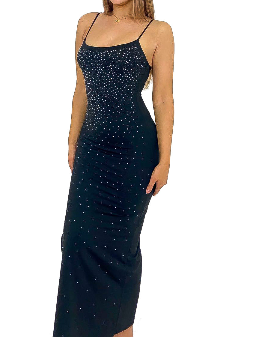 Scatter Diamante Bodycon Maxi Dress