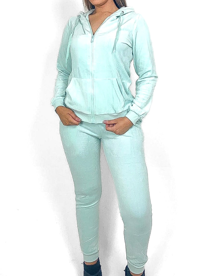 Hooded Velour Tracksuit