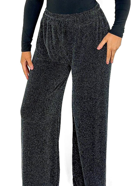 Wide Leg Lurex Trousers