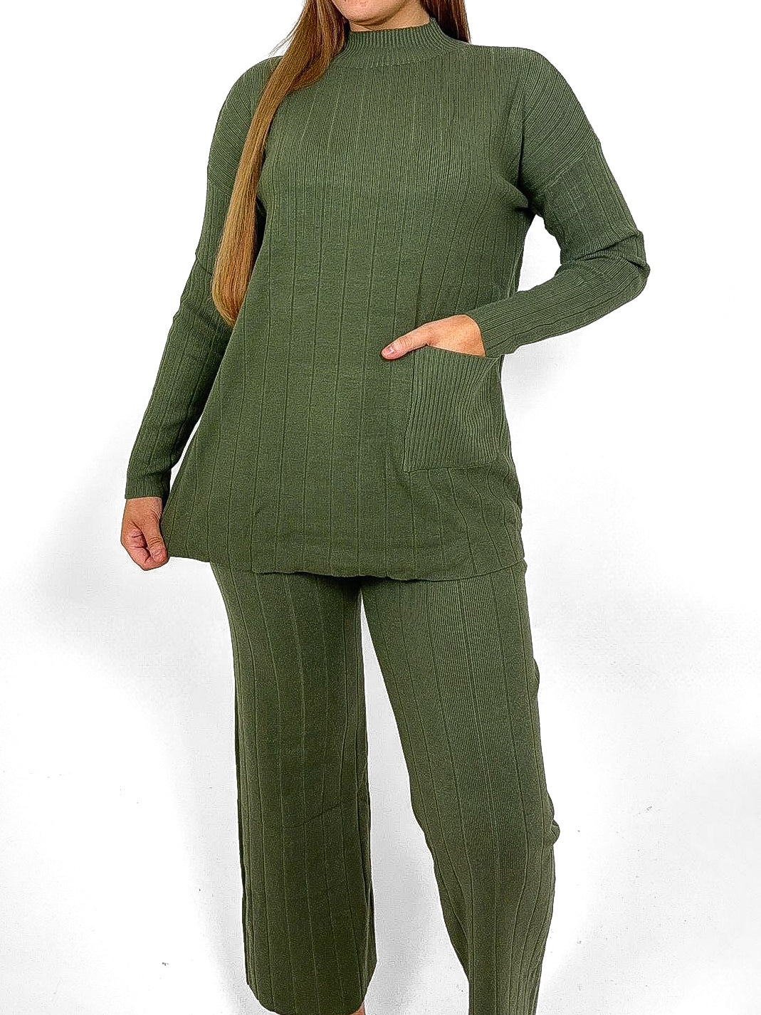 Pocket Front Oversize Sweater & Trousers Lounge Set