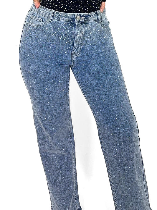 Scatter Diamante Wide Leg Jeans