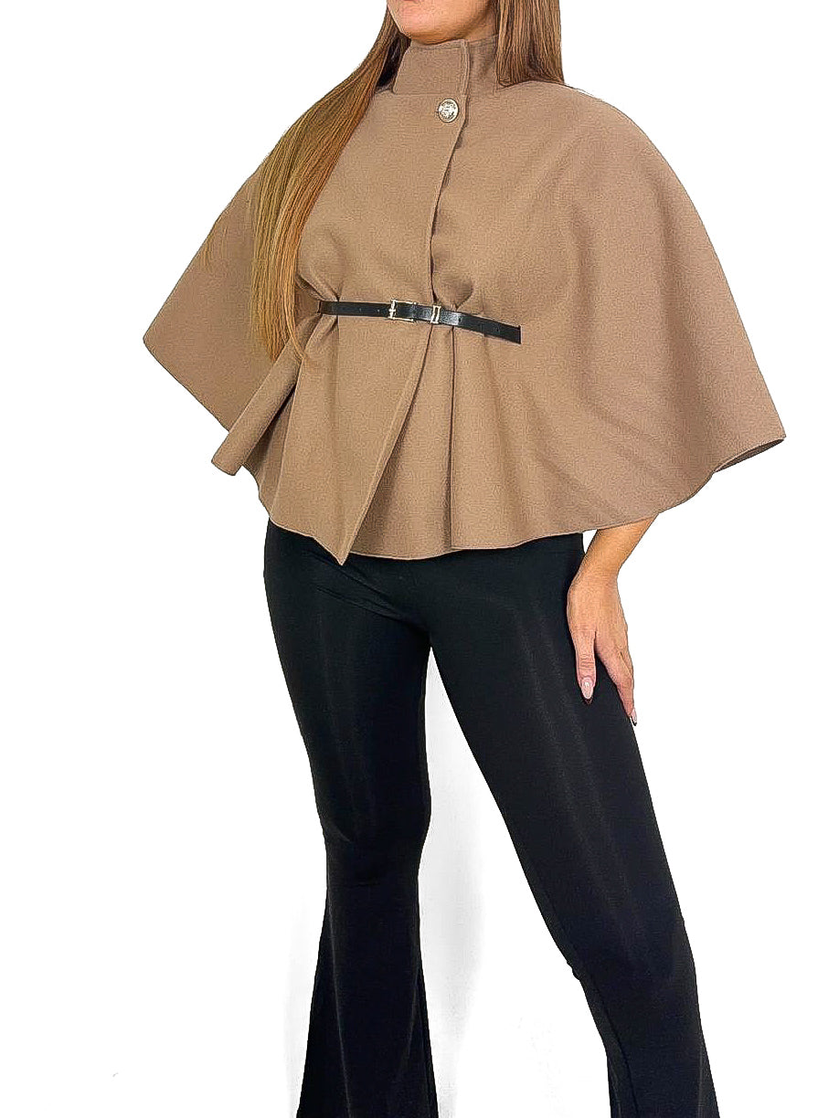 Belted Felt Cape