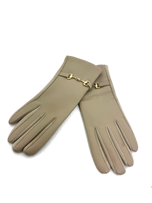 Horsebit Detail PU Gloves