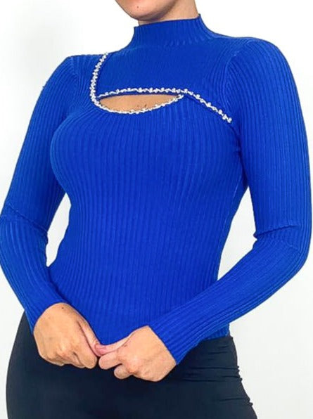 Diamante Framed Cut Out Jumper