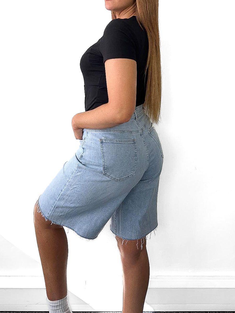 Stretch Loose Fit Denim Shorts