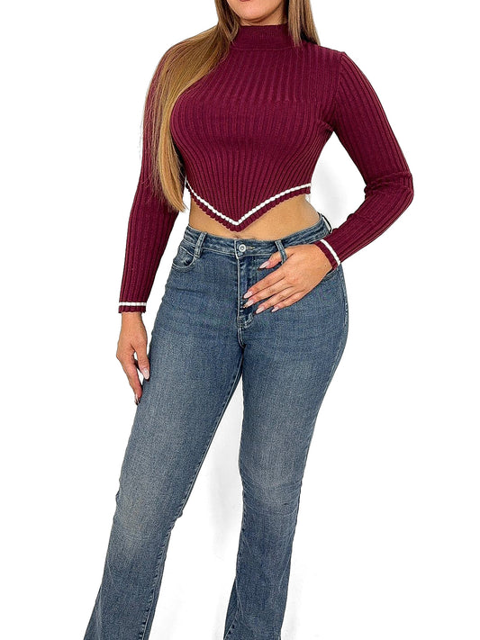 V Front Crop Sweater