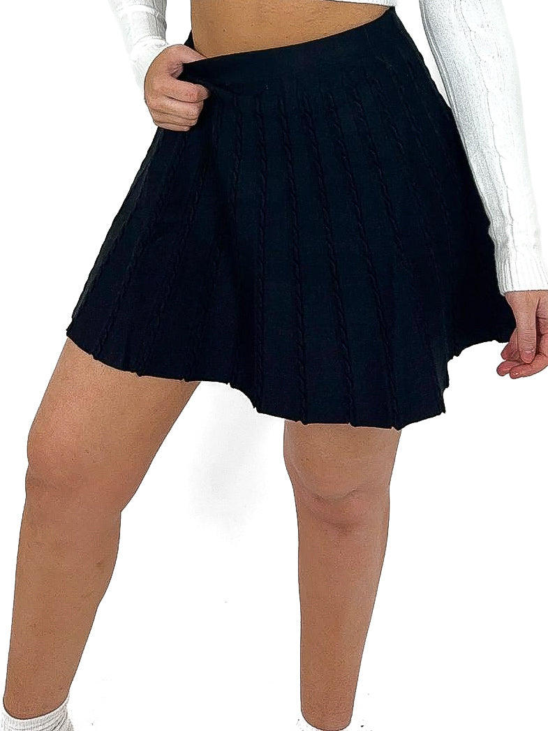 Cable Detail Knitted Skater Skirt