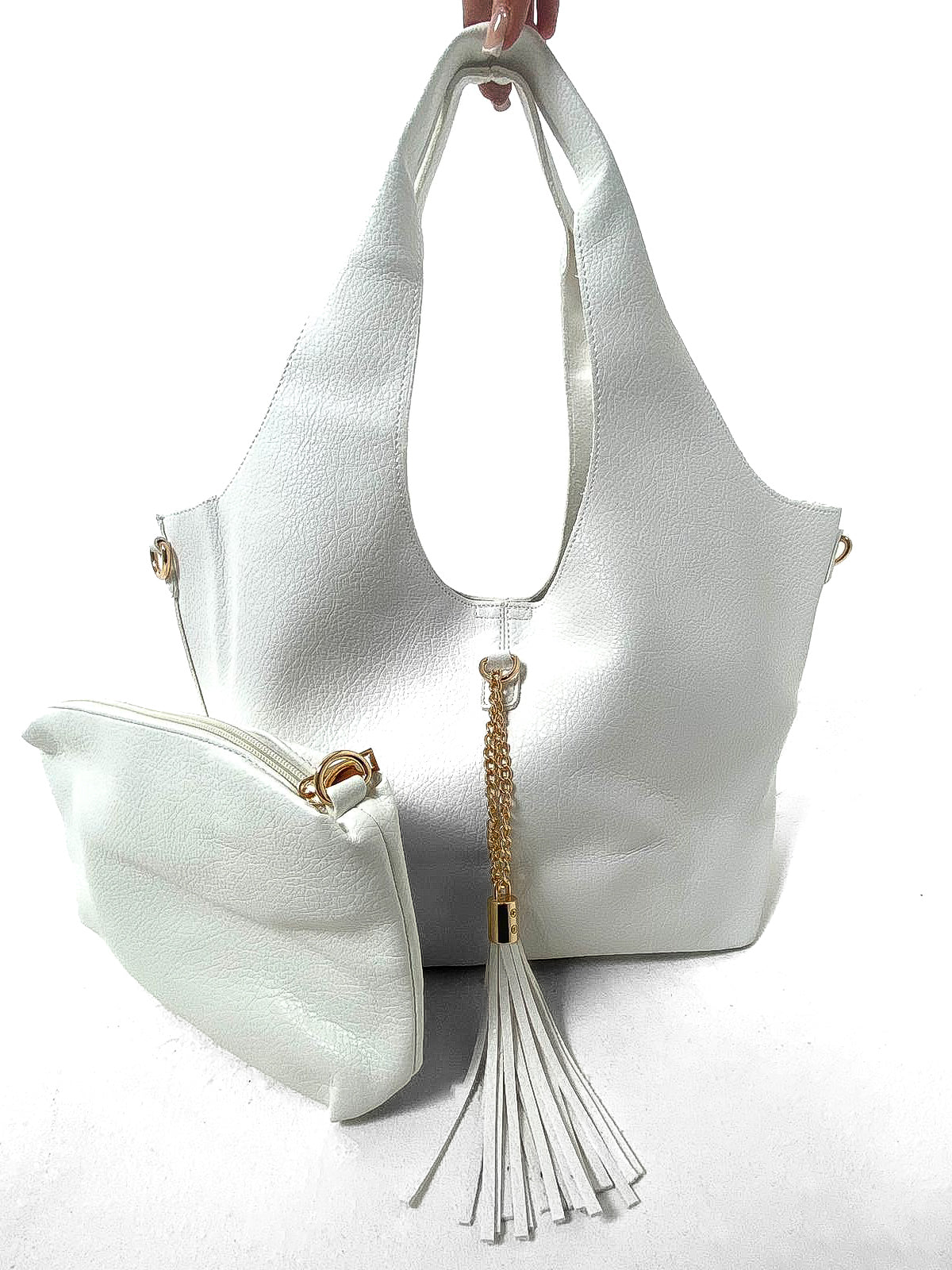 Chain Detail Hobo Tote Bag