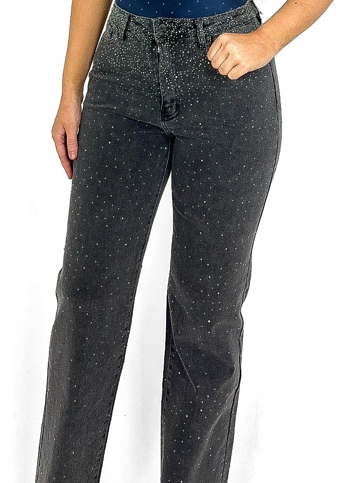 Scatter Diamante Wide Leg Jeans