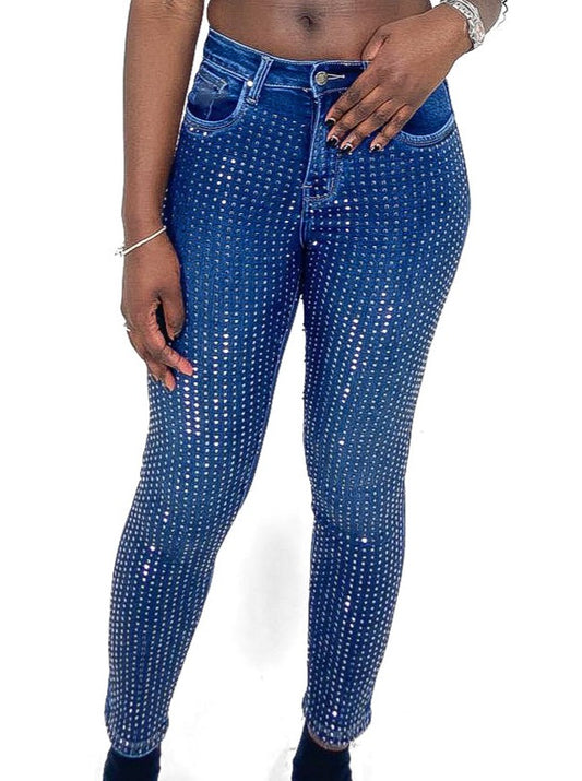 Metallic Stud Front Regular Fit Jeans