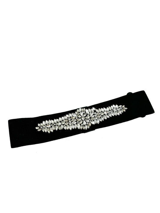 Diamante Panel Front Elasticated Belt