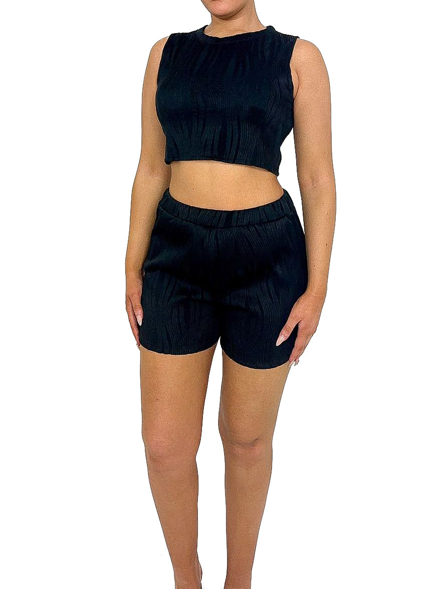 Wavy Rib Short Set