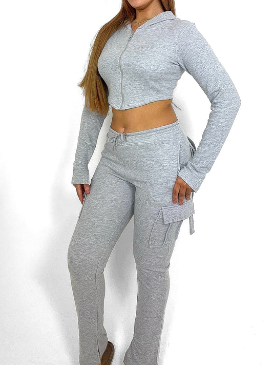 Cropped Hoodie Cargo Tracksuit