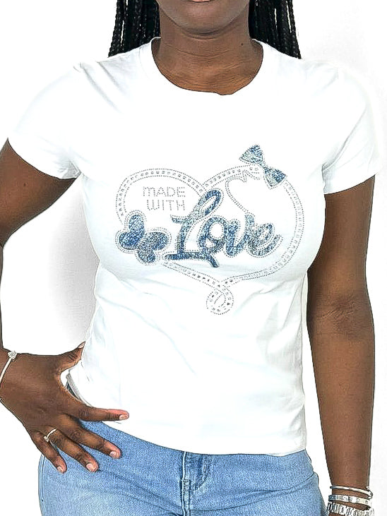 Made With Love Diamante T-Shirt