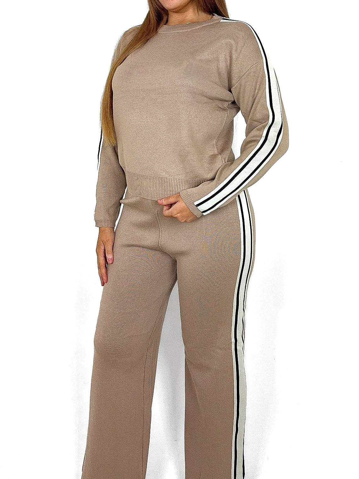 Stripe Side Knitted Lounge Set