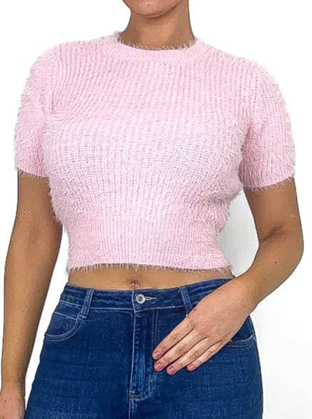 Fluffy Knit Crop Jumper