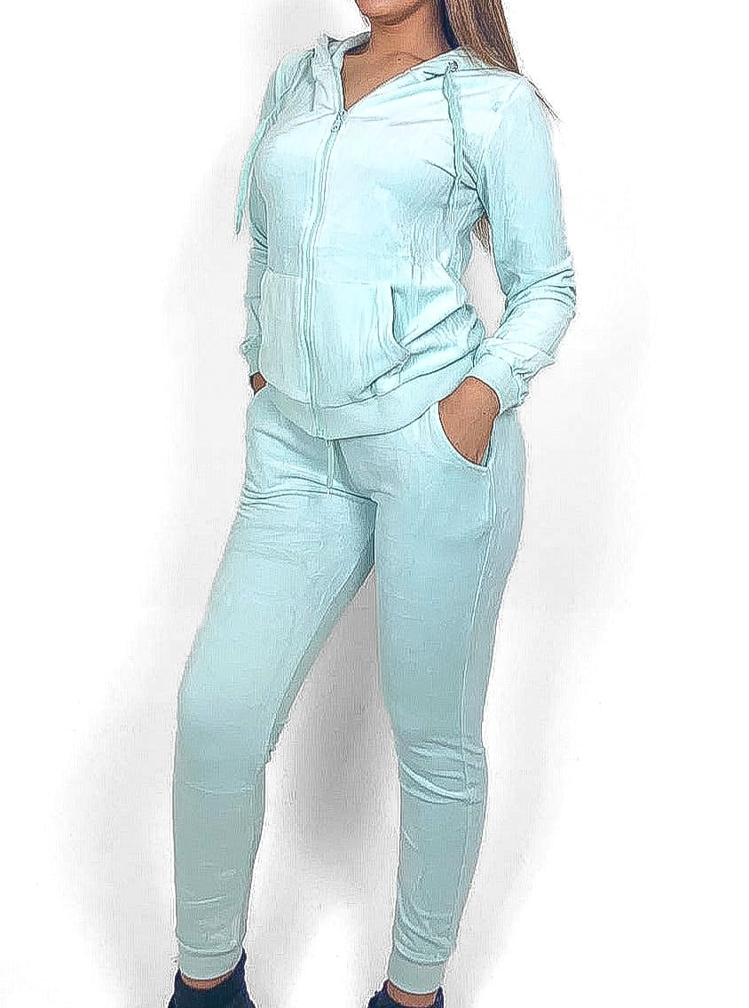 Hooded Velour Tracksuit